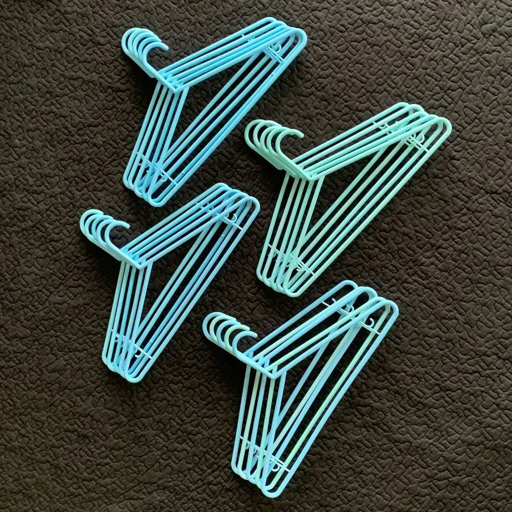 PREMIUM Plastic Clothes Hangers 20 Pc Blue Heavy Duty Durable